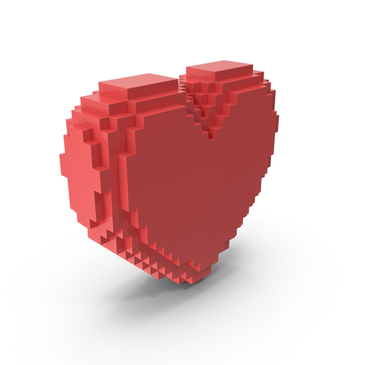 pixelated heart, 3d art, envato elements prompt