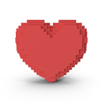 pixelated heart, 3d art, envato elements prompt